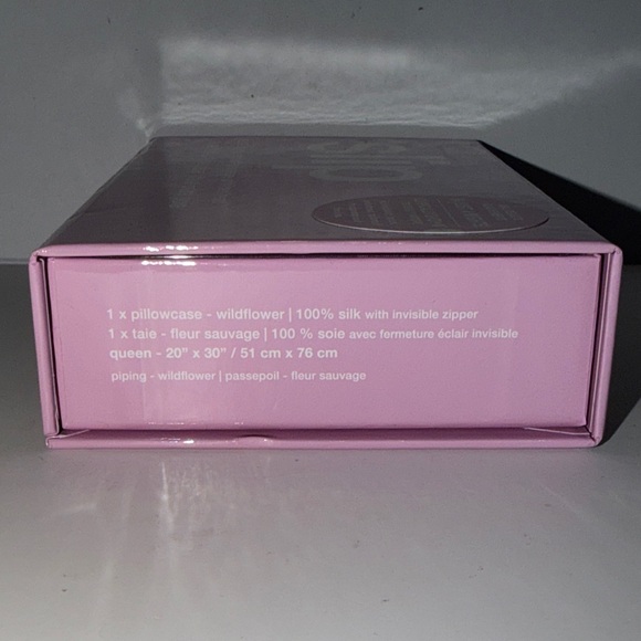 SLIP SILK 100% Pure Momme Silk QUEEN PILLOWCASE in Wildflower (Pink) NEW IN BOX! - Picture 15 of 16